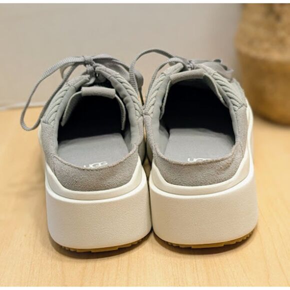 UGG Seal Gray EZ-Duzzit Suede Platform Slip-On Mules Women's Size 9.5 NWOT - Picture 7 of 12